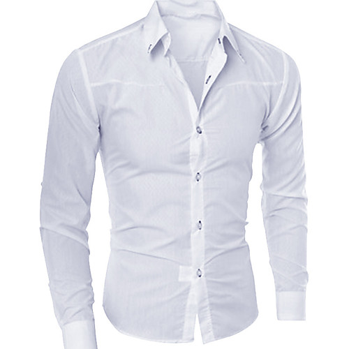 

Men's Shirt Solid Colored Long Sleeve Daily Tops Basic White Black Wine