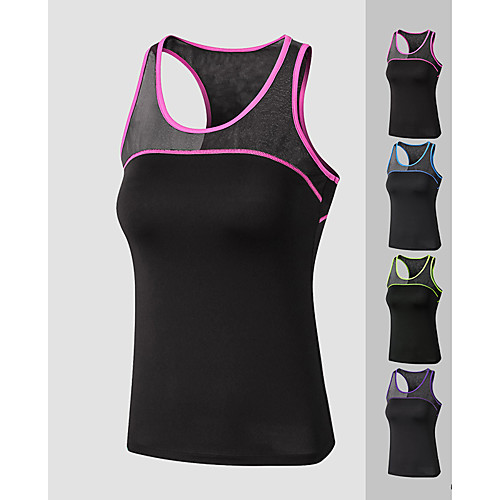 

Women's Running Tank Top Yoga Top Patchwork Fashion Purple Fuchsia Black / Green Black / Blue Mesh Spandex Fitness Gym Workout Vest / Gilet Sport Activewear 4 Way Stretch Moisture Wicking Quick Dry