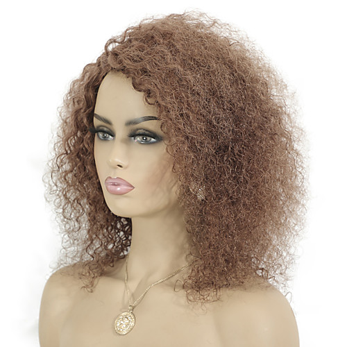 

Remy Human Hair Wig Short Jerry Curl Pixie Cut Auburn Thick Capless Brazilian Hair Women's Medium Auburn#30 12 inch