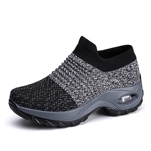 

Women's Trainers Athletic Shoes Sneakers Round Toe Sporty Casual Daily Walking Shoes Knit Tissage Volant Winter Black Purple Gray