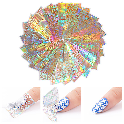 

24 pcs Foil Sticker Creative nail art Manicure Pedicure Multi Function / Color Gradient Trendy / Fashion Party / Evening / Daily