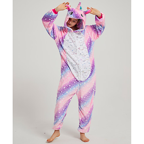 

Adults' Camouflage Kigurumi Pajamas Nightwear Unicorn Flying Horse Onesie Pajamas Flannel Fabric Purple Cosplay For Men and Women Animal Sleepwear Cartoon Festival / Holiday Costumes