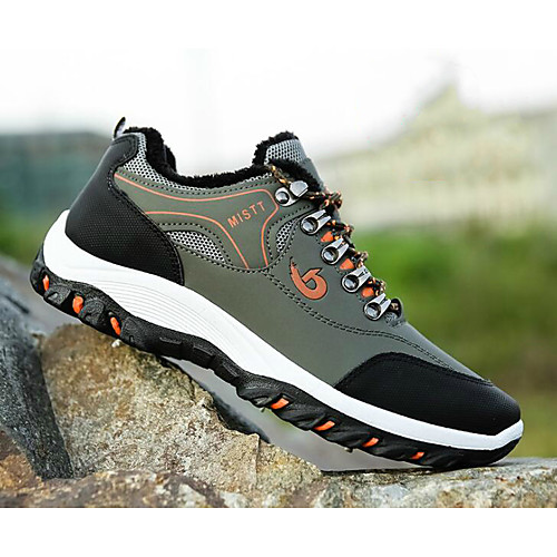 

Men's Trainers Athletic Shoes Comfort Shoes Sporty Casual Athletic Daily Outdoor Trail Running Shoes PU Breathable Non-slipping Wear Proof Black Yellow Light Green Color Block Winter