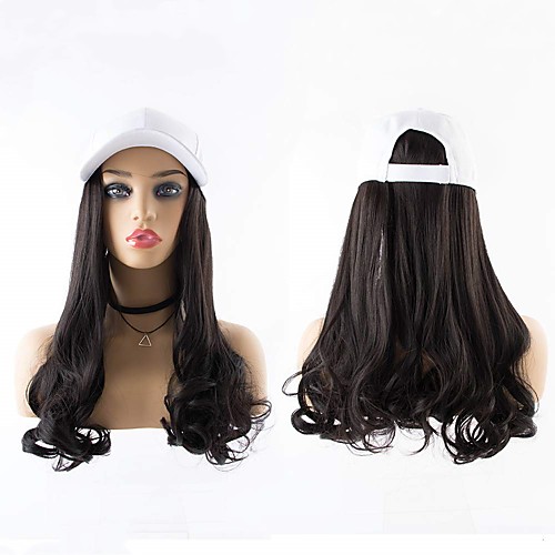 

Synthetic Wig Curly Wavy With Ponytail Wig Long Dark Brown Brown Black Synthetic Hair 22 inch Women's Fashionable Design Creative New Arrival Black Brown