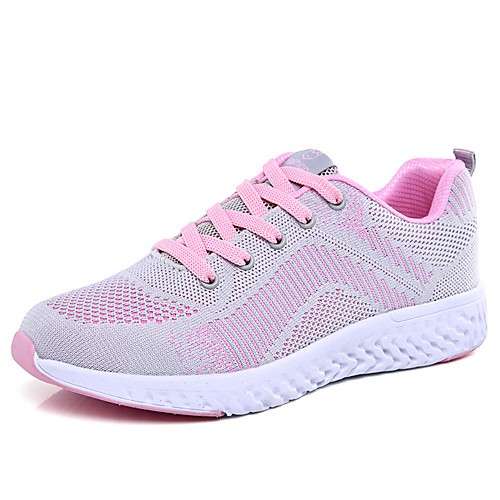 

Women's Trainers Athletic Shoes Flat Heel Round Toe Daily Outdoor Mesh Black Fuchsia Gray