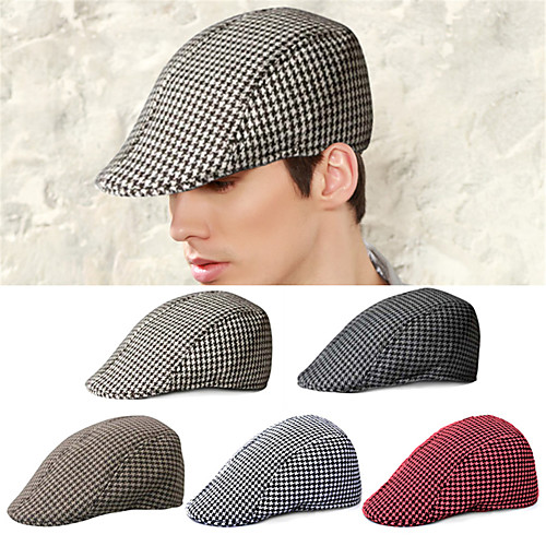 

Cap BrownGray Red Dark Gray UV Resistant Quick Dry Breathability Women's Men's Plaid Checkered Fashion Cotton