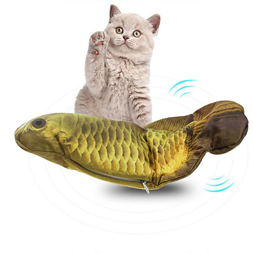 

Cat Toys Set Flopping Fish Wiggle Fish Moving Cat Kicker Fish Toy Interactive Cat Toys Rodents Cat Kitten 1pc Fish Rechargeable Pet Friendly Electronic Reusable Realistic Polyester Cotton Gift Pet Toy