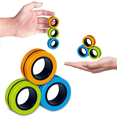 

3/6/9 pcs Magnet Toy Decompression Toys Magic Props Magnetic Bracelet Rings Unzip Toy Stress Reliever Finger Magnetic Ring Creative Adults / Teenager Toy Gift / 14 years / 14 years