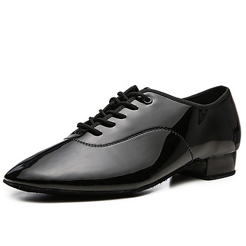 

Men's Dance Shoes Modern Shoes Heel Thick Heel White Black