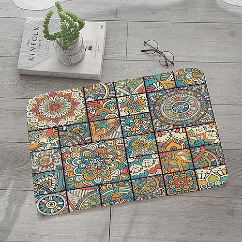 

1pc Modern Mandal Bath Mats / Bath Rugs Coral Velve Geometric / Abstract 5mm Bathroom New Design