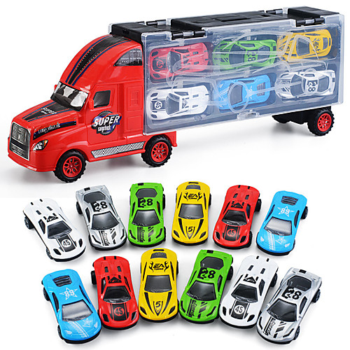 

Vehicle Playset Construction Truck Toys Transport Car Toy Simulation Plastic Alloy Mini Car Vehicles Toys for Party Favor or Kids Birthday Gift Includes 12pcs Toy Cars 112 pcs / Kid's