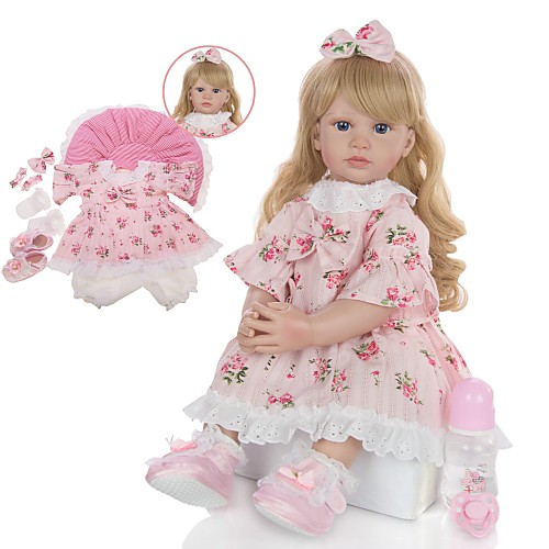 

KEIUMI 24 inch Reborn Doll Baby & Toddler Toy Reborn Toddler Doll Baby Girl Gift Cute Lovely Parent-Child Interaction Tipped and Sealed Nails Half Silicone and Cloth Body with Clothes and Accessories