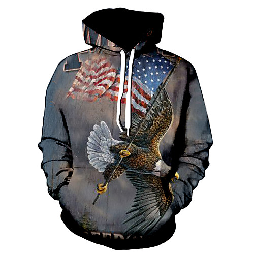 

Men's Hoodie Graphic National Flag Daily Basic Hoodies Sweatshirts Brown