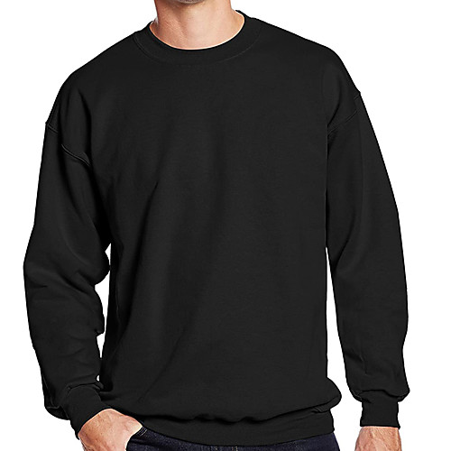 

Men's Sweatshirt Pullover Black White Blue Pure Color Oversized Jewel Neck Fleece Cotton Solid Color Cool Sport Athleisure Sweatshirt Top Long Sleeve Breathable Soft Comfortable Exercise & Fitness