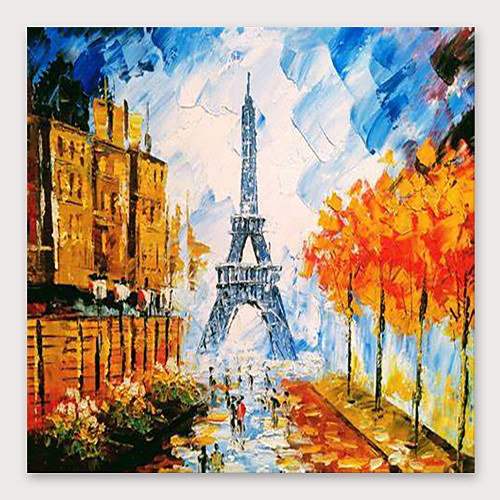 

Oil Painting Hand Painted Square Abstract Landscape Modern Stretched Canvas