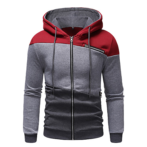 

Men's Hoodie Striped Hooded Basic Hoodies Sweatshirts Wine Navy Blue Gray