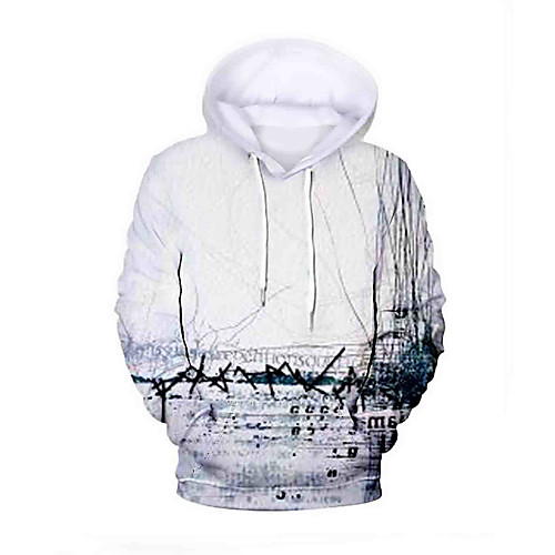 

Men's Daily Hoodie Graphic Hooded Basic Hoodies Sweatshirts White