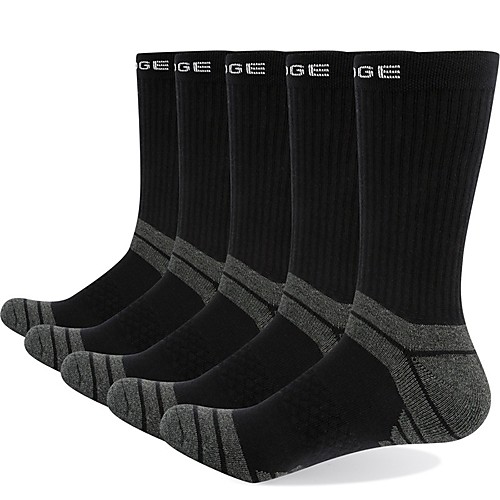 

Men's Hiking Socks Ski Socks 5 Pairs Summer Outdoor Breathable Warm Soft Stretchy Socks Patchwork Letter & Number Cotton Dark Grey Multi color White for Fishing Climbing Camping / Hiking / Caving