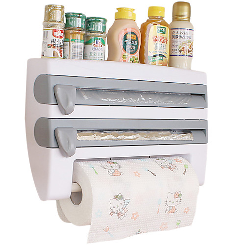 

Preservative Film Cutter Kitchen Accessories Storage Rack Aluminum Foil Barbecue Paper Tissue Towel Holder Plastic Wrap Racks