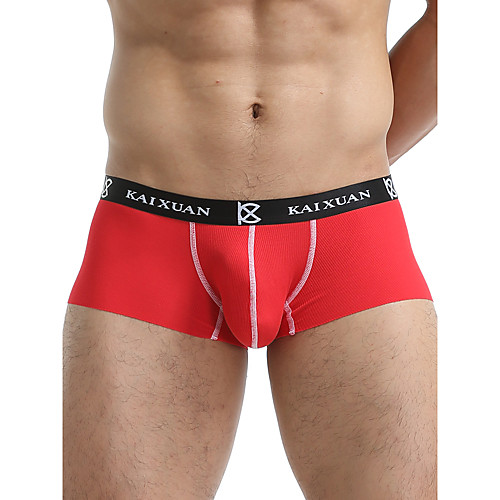 

Men's 1 Piece Basic Boxers Underwear - Normal Low Waist White Black Red S M L