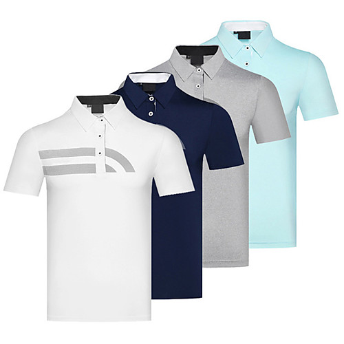 

Men's Golf Polo Shirts Short Sleeve Breathable Quick Dry Soft Athleisure Outdoor Summer White Royal Blue Gray Light Blue / Stretchy