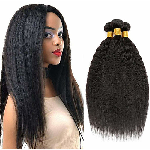 

3 Bundles Hair Weaves Brazilian Hair kinky Straight Human Hair Extensions Remy Human Hair 100% Remy Hair Weave Bundles 300 g Natural Color Hair Weaves / Hair Bulk Human Hair Extensions 8-28 inch