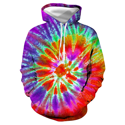 

Men's Hoodie Graphic Tie Dye Hooded Party Going out Statement Streetwear Hoodies Sweatshirts White