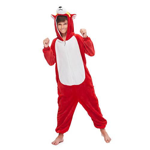 

Kid's Kigurumi Pajamas Dog Onesie Pajamas Flannel Fabric Red Cosplay For Boys and Girls Animal Sleepwear Cartoon Festival / Holiday Costumes / Leotard / Onesie