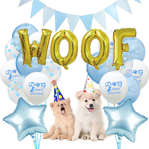 

Party Balloons 221 pcs WOOF Pet Dog Party Supplies Latex Balloons Banner Boys and Girls Party Birthday Decoration 12-18inch for Party Favors Supplies or Home Decoration