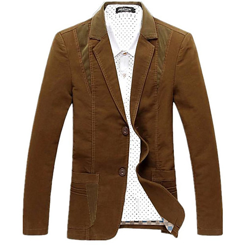 

Black / Khaki / Brown Regular Fit Polyester Men's Suit - Notch lapel collar