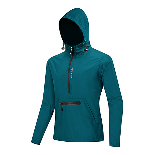 

WOSAWE Men's Long Sleeve Cycling Jersey Winter Dark Navy Solid Color Bike Top Mountain Bike MTB Road Bike Cycling Waterproof Windproof Quick Dry Sports Clothing Apparel