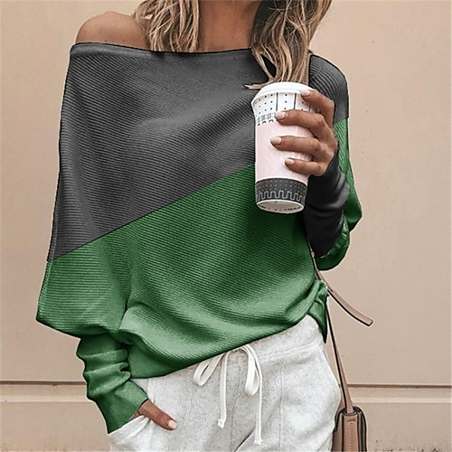 

Women's Pullover Sweatshirt Plain Cold Shoulder Holiday Weekend Casual Streetwear Hoodies Sweatshirts Loose White Blue Red