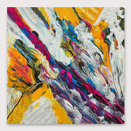 

Oil Painting Hand Painted Square Abstract Modern Stretched Canvas