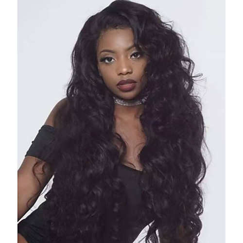 

Human Hair Lace Front Wig Free Part style Peruvian Hair Body Wave Black Wig 130% Density Classic Women Fashion Women's Short Long Medium Length Human Hair Lace Wig Clytie