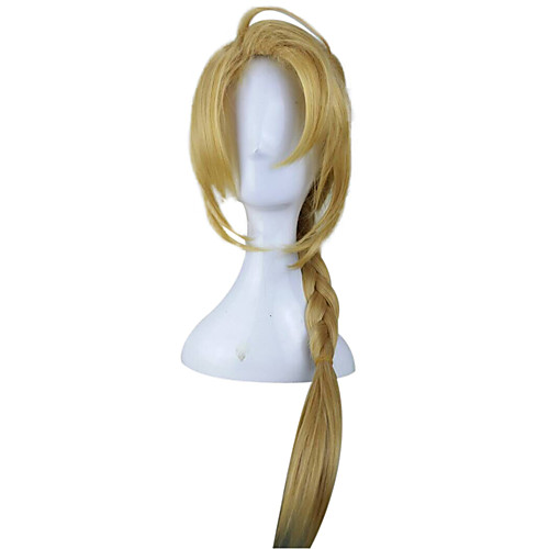 

Cosplay Costume Wig Synthetic Wig Cosplay Wig Edward Elric Fullmetal Alchemist Curly Cosplay Braid Wig Blonde Long Light golden Synthetic Hair 28 inch Men's Cosplay Blonde hairjoy