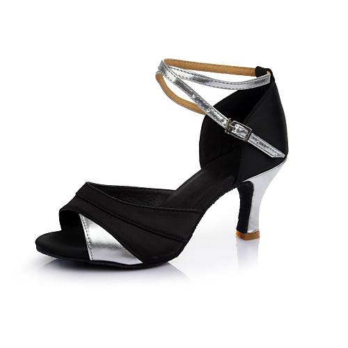 

Women's Latin Shoes Salsa Shoes Heel Cuban Heel Black / Gold Black / Silver Black / Red