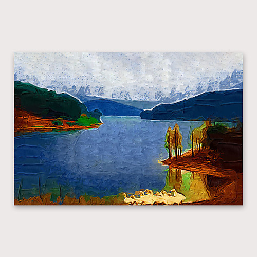 

Oil Painting Hand Painted Horizontal Abstract Landscape Modern Stretched Canvas