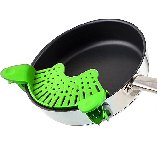 

Foldable Silicone PP Strainer Adjustable Pan Pot Side Water Drainer Kitchen Clip-on Colander Filter