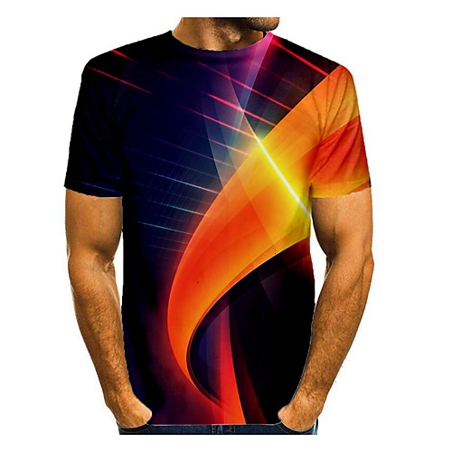 

Men's T shirt Graphic Print Short Sleeve Daily Tops Basic Black