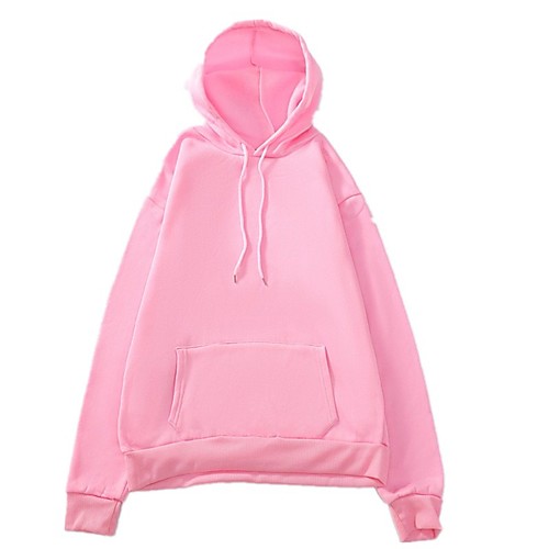 

Women's Hoodie Pullover Black White Pink Minimalist Hoodie Fleece Solid Color Cute Sport Athleisure Hoodie Top Long Sleeve Breathable Warm Soft Comfortable Everyday Use Causal Exercising General Use