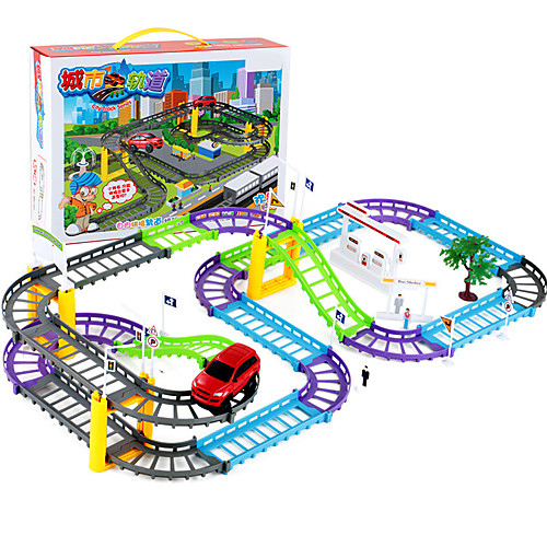 

Vehicle Playset Rail Car Toy Racing Track Set Car High Speed DIY Drop-resistant Plastic Mini Car Vehicles Toys for Party Favor or Kids Birthday Gift 31 68 pcs / Kid's