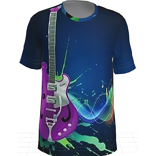 

Men's T shirt Graphic Short Sleeve Daily Tops Basic Blue