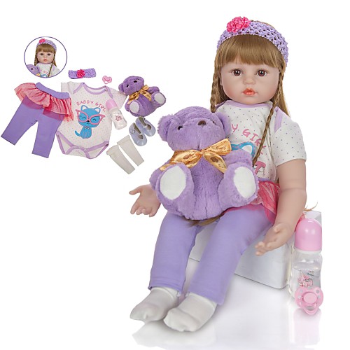 

KEIUMI 24 inch Reborn Doll Baby & Toddler Toy Reborn Toddler Doll Baby Girl Gift Cute Lovely Parent-Child Interaction Tipped and Sealed Nails Half Silicone and Cloth Body with Clothes and Accessories