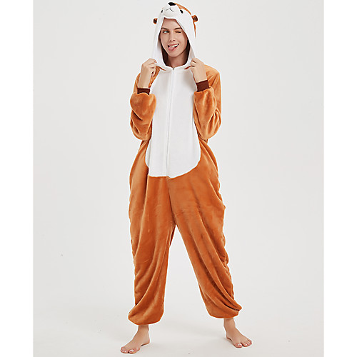 

Adults' Kigurumi Pajamas Dog Onesie Pajamas Flannel Fabric Orange Cosplay For Men and Women Animal Sleepwear Cartoon Festival / Holiday Costumes / Leotard / Onesie