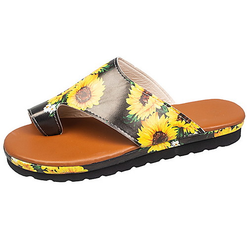 

Women's Sandals Flat Heel Open Toe Daily PU Yellow Fuchsia