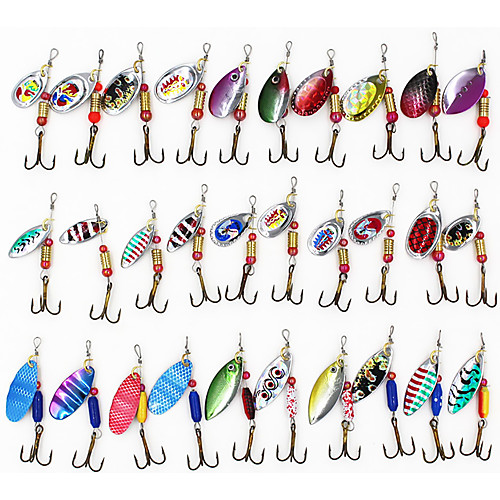 

30 pcs Fishing Lures Spinnerbaits Random Color Fast Sinking Bass Trout Pike Sea Fishing Bait Casting Carp Fishing