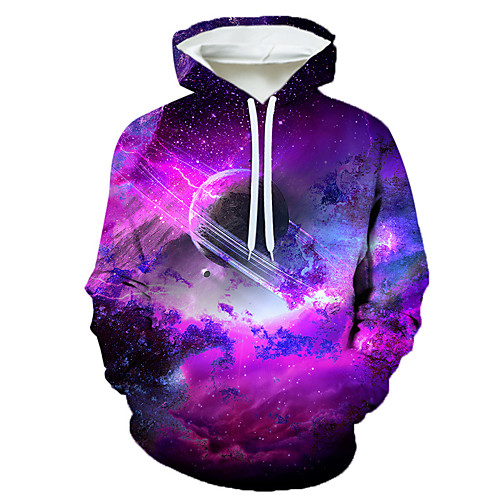 

Men's Hoodie Graphic 3D Star Hooded Holiday Weekend Casual Hoodies Sweatshirts Rainbow