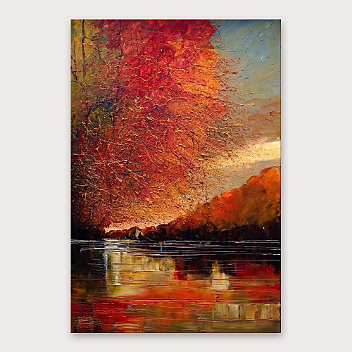 

Oil Painting Hand Painted Vertical Abstract Landscape Modern Stretched Canvas