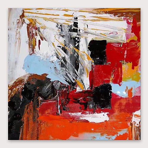 

Oil Painting Hand Painted Square Abstract Modern Stretched Canvas