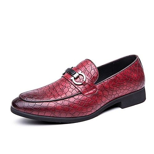 

Men's Loafers & Slip-Ons Daily PU Black Red Brown Summer